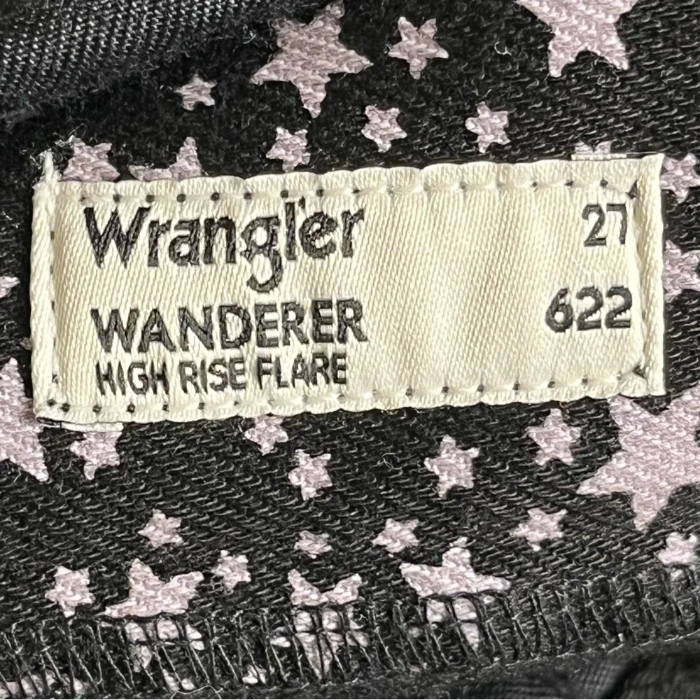 Wrangler x Free People Wanderer High Rise Flare Jeans Star Struck Black — 27/34 - Picture 11 of 15